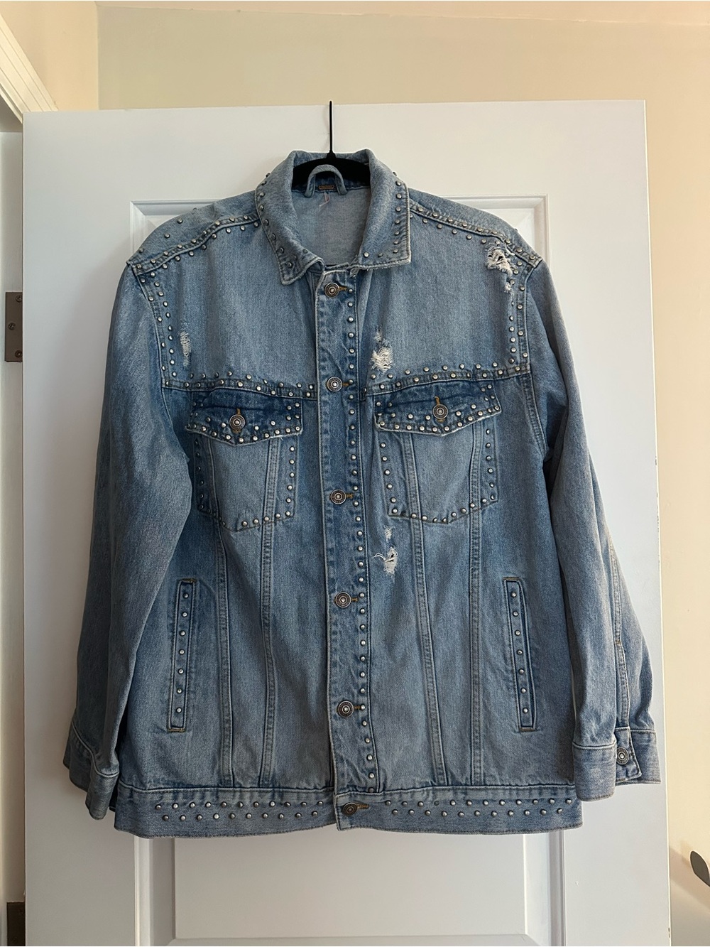 Free People Studded Jean Jacket.